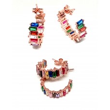 Rose Renkli Halka Küpe